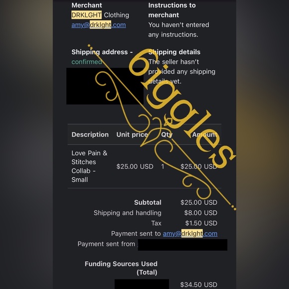 DRKLGHT Love Pain and Stitches LPS size SMALL top shirt t-shirt - Picture 3 of 3